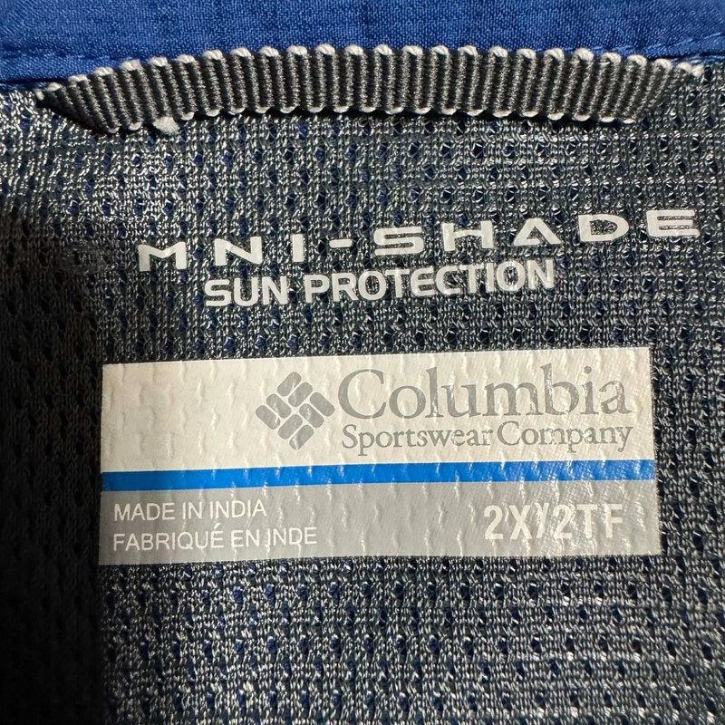 Columbia Silver Ridge Shirt Mens XXL Long Sleeve Omni Shade Vented Fishing Blue gallery