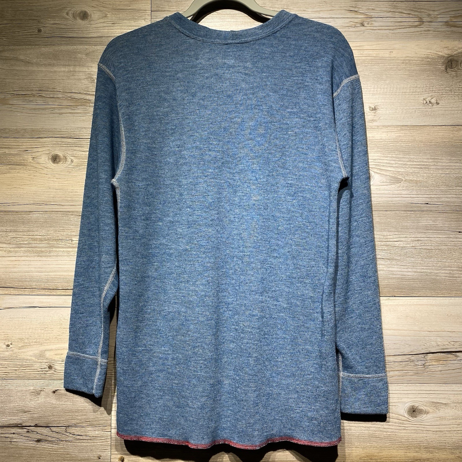 Rock Face Wool Blend Layer Shirt Perforated Knit USA Men’s Medium Athletic Blue gallery