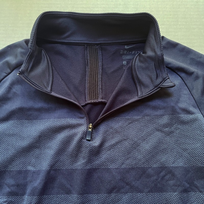 Nike Dri-FIT Vapor Shirt 1/4 Zip Golf Pullover Mens S BV0390-451 Navy Blue Strip gallery