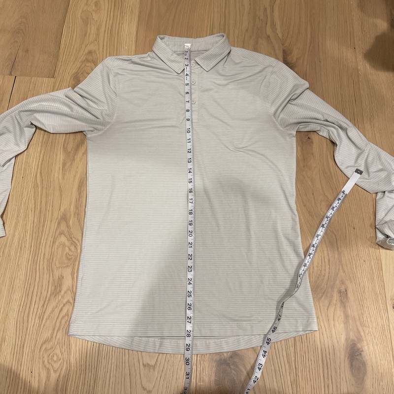 Mens Lululemon Evolution Long Sleeve Polo Shirt Very Lt Gray Med (?) See Measure gallery