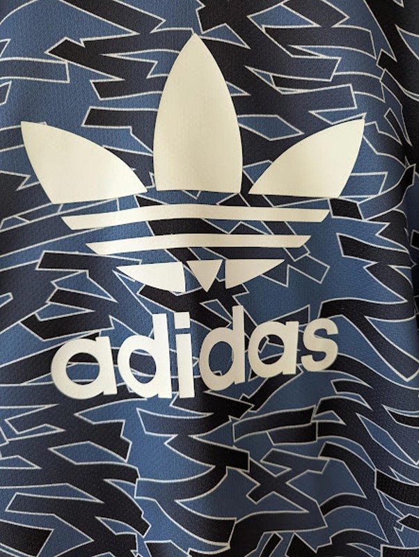 Adidas Originals Shattered Stripe Jersey Blue AOP V-Neck Men’s M 2015 Retro Tee gallery