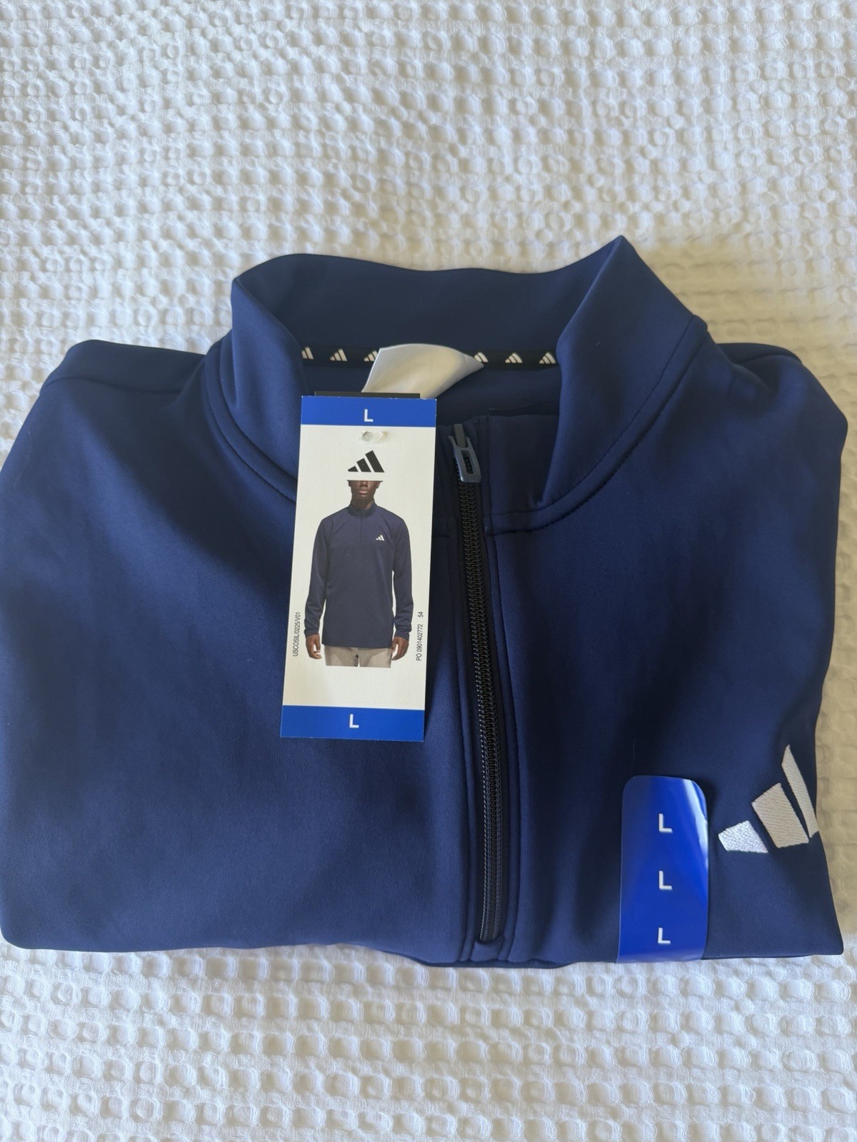 New Adidas Men’s Large Quarter Pullover Navy Blue Golf Style Athletic Costco gallery