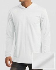 high visibility long sleeve breathable hooded unisex shirt, sun protection,White