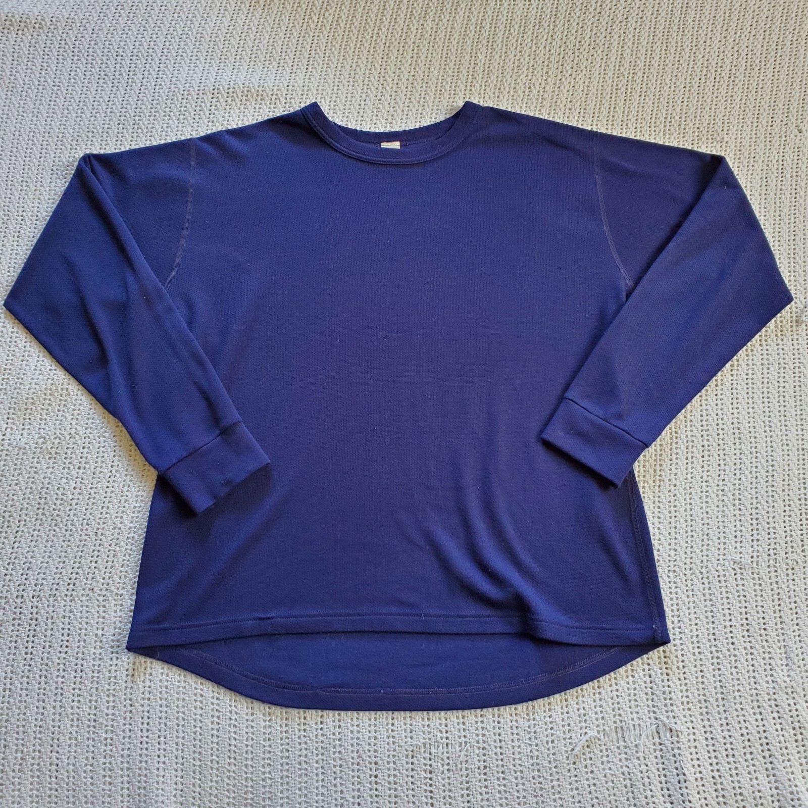 Vintage LL Bean Men's XL Outdoor Polyester Long Sleeve Navy Blue Shirt USA Made gallery