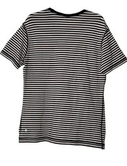 LULULEMON T-shirt Mens Large red white blue striped short sleeve Stretch Gym