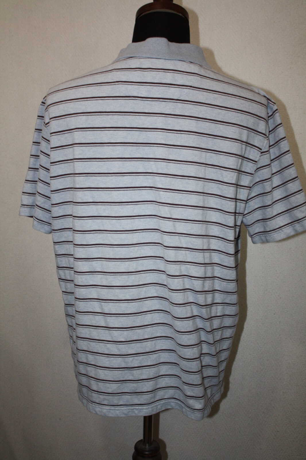 Jos A Bank Reserve Sz XL Blue Brown Stripe Cotton Short Sleeve Polo Shirt gallery