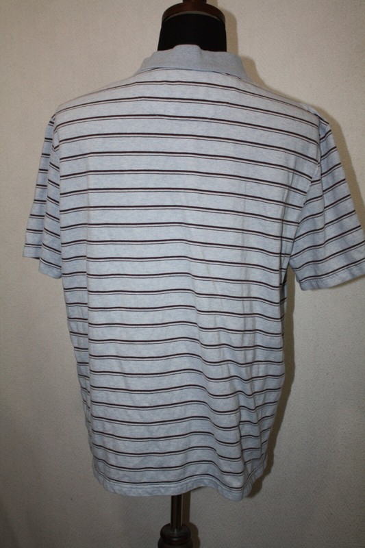 Jos A Bank Reserve Sz XL Blue Brown Stripe Cotton Short Sleeve Polo Shirt gallery