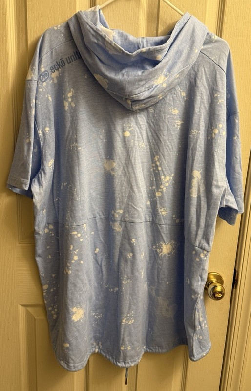 Mens Ecko Unltd Hooded Short Sleeve Shirt Blue/White 3XL EUC gallery