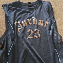 Jordan Men’s XL Black Pinstripe Mesh Basketball Jersey #23 Sleeveless
