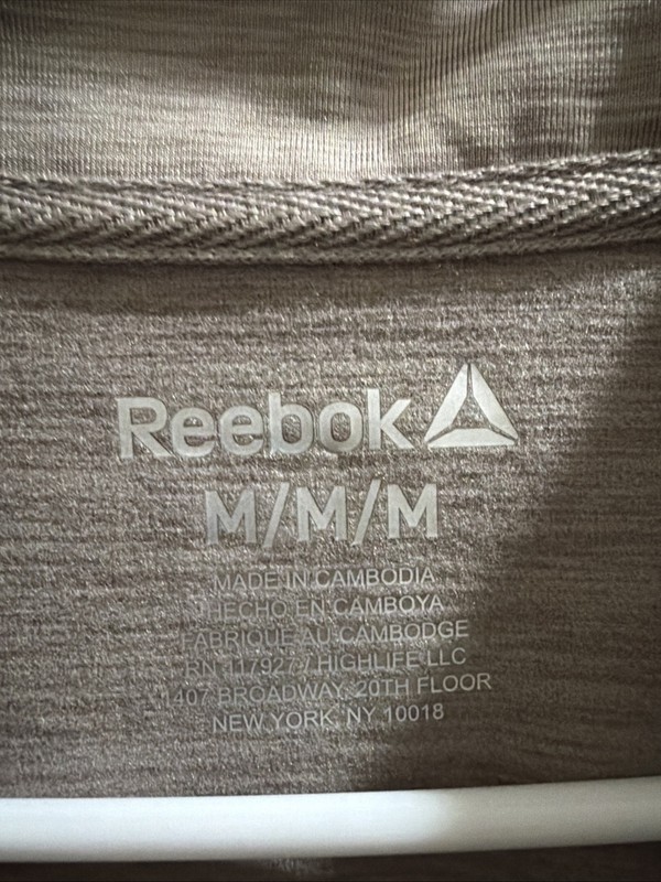 REEBOK Men’s Medium DRIFTWOOD Quarter-Zip Mock Neck Active Pullover Slim Fit NWT gallery