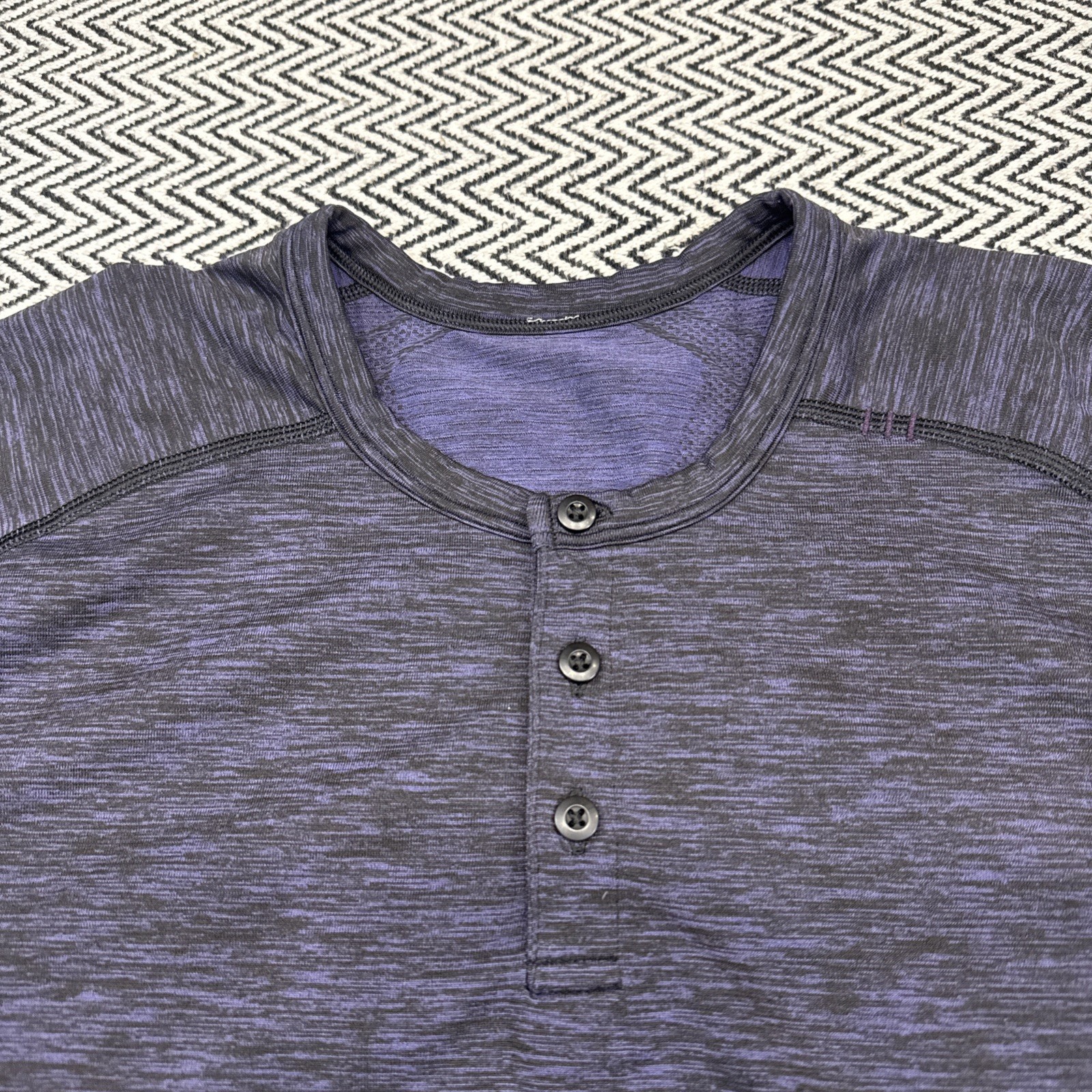 Lululemon MENS XL Metal Vent Tech Henley Shirt Heather Plum Long Sleeve Athletic gallery