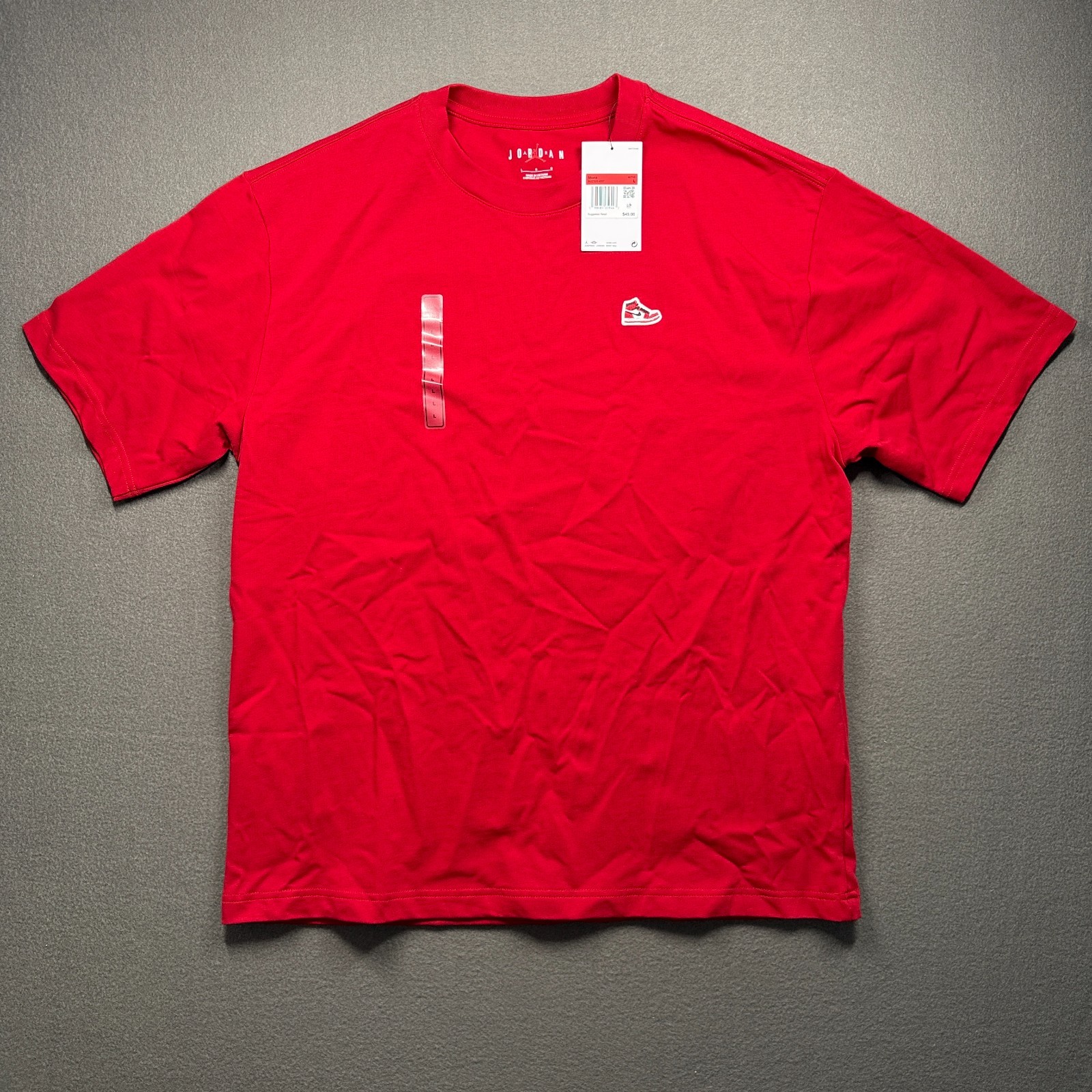 Nike Air Jordan Shirt Mens L Red Sneaker Patch Basketball HJ2326 687 gallery