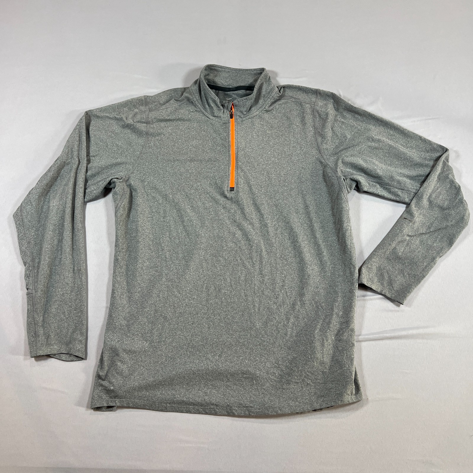 Nike Dri Fit Element Running Top Men Large Heather Gray Stretch 1/4 Zip Pullover gallery