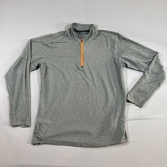 Nike Dri Fit Element Running Top Men Large Heather Gray Stretch 1/4 Zip Pullover