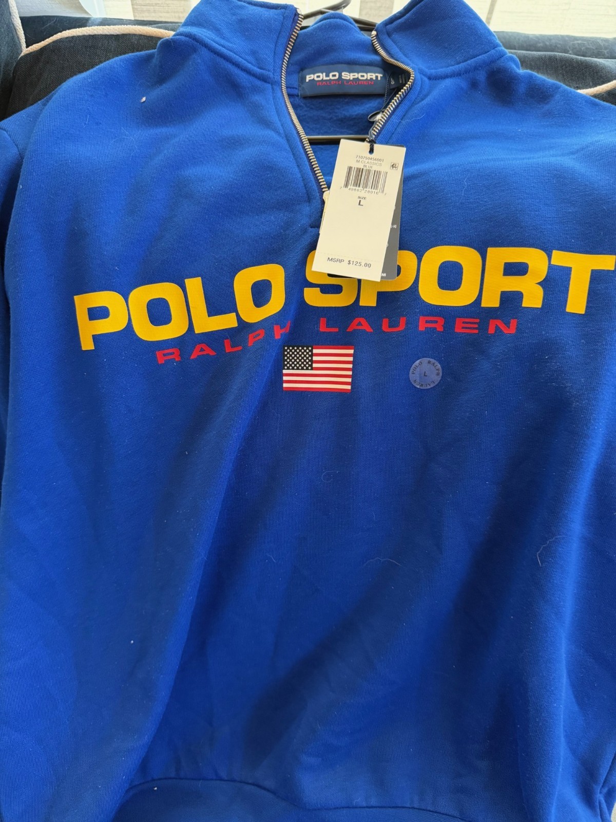 Polo Sport 1/4 Zip Pullover - Royal Blue - Large NWT gallery