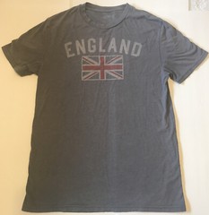 Custom’77 Gray UK England Flag Med T-Shirt Custom SS Crew Tee United Kingdom EUC