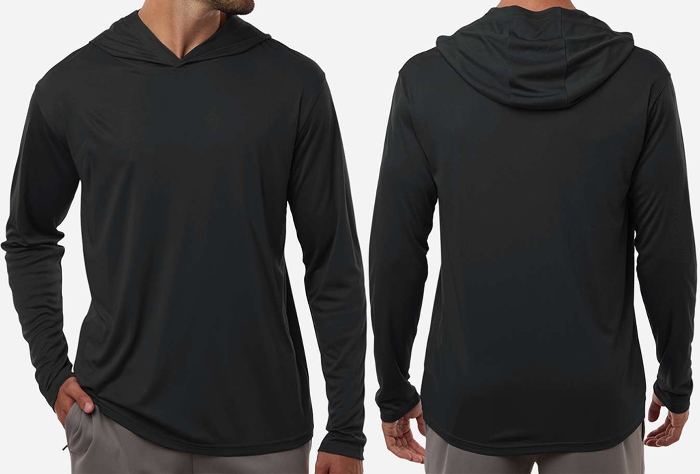 Mens Moisture Wicking DriFit UPF 50+ Hoodie Tee Snag Resist Hooded T-Shirt XS-4X gallery