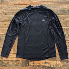LL Bean Men’s Midweight Base Layer Crew Neck Long Sleeve M Black Winter Hiking