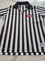 Referee Cliff Keen Athletic Stripped Unisex Collard Jersey Size M Made In Canada