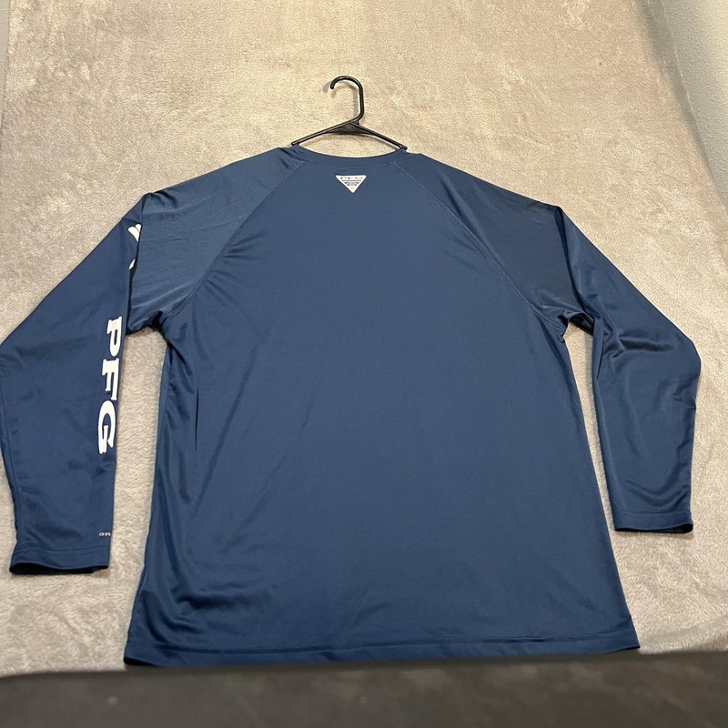 Columbia PFG Terminal Tackle Shirt Mens XL Blue Long Sleeve Fishing Sun gallery