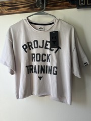 Under Armour Mens L Project Rock Training Cutoff T-Shirt TG Gray 1377441 SS $45