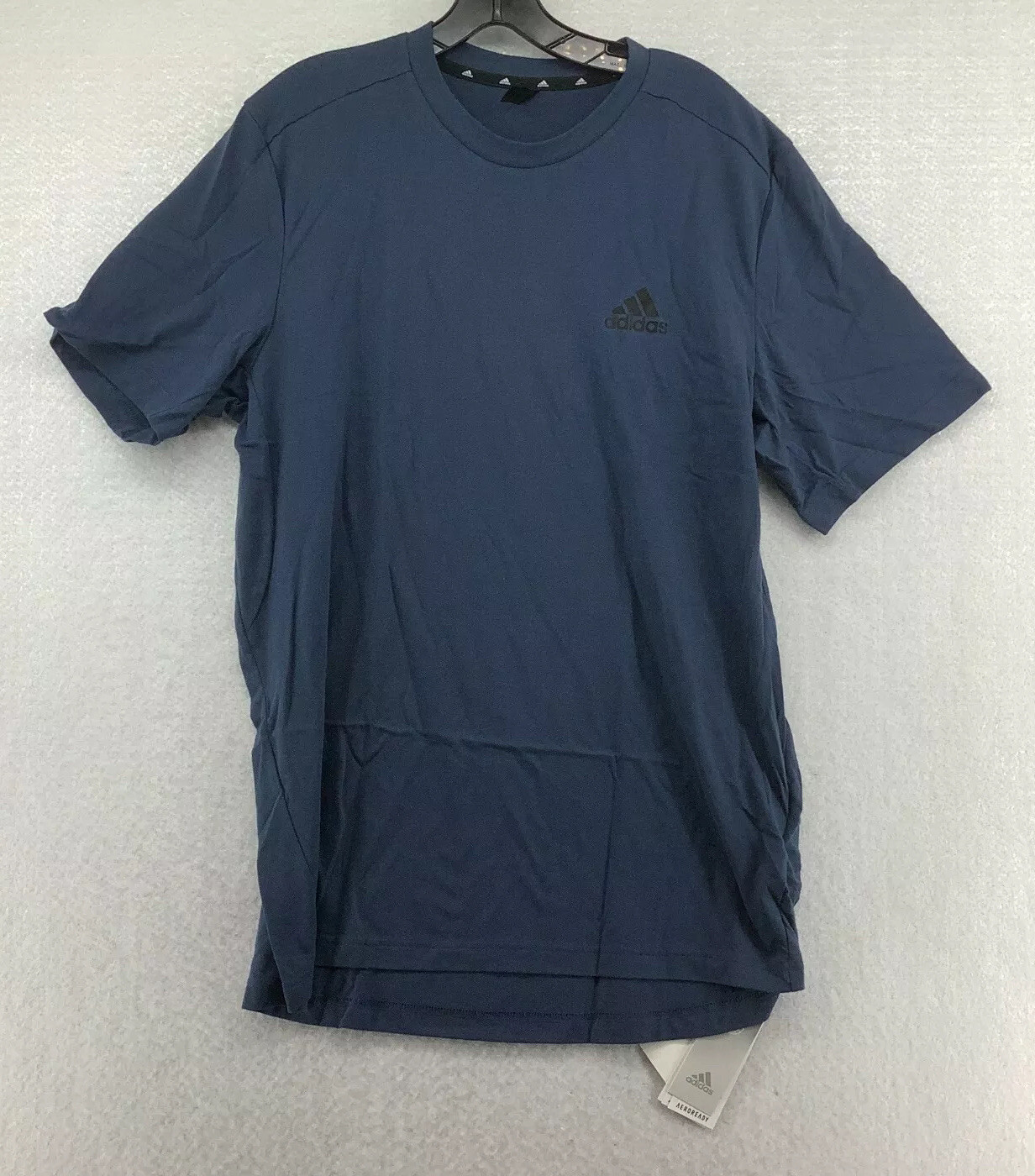Adidas Mens Aeroready Crew Neck Short Sleeves Navy Blue T Shirt Size Large gallery