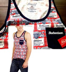 【New】Budweiser Men’s【Budweiser Logo Graphic Tank Top】Red @Small