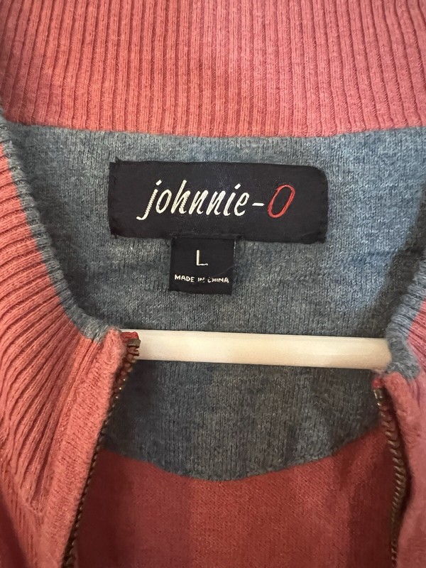 JOHNNIE-O SULLY 1/4 ZIP PULLOVER IN AMBER SZ Large Salmon Color RN 121927 gallery