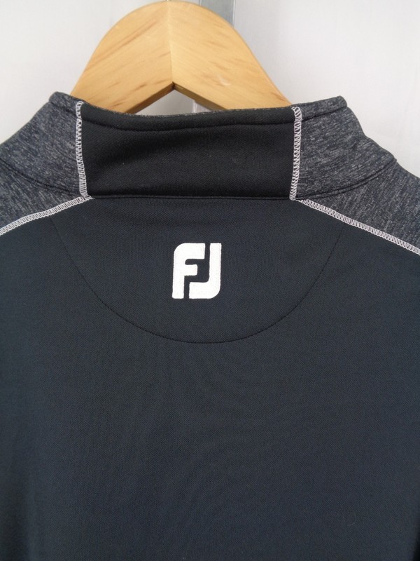 Footjoy FJ Black Heathered 1/4 Zip Top Jacket Size Medium Athleisure Golf Active gallery