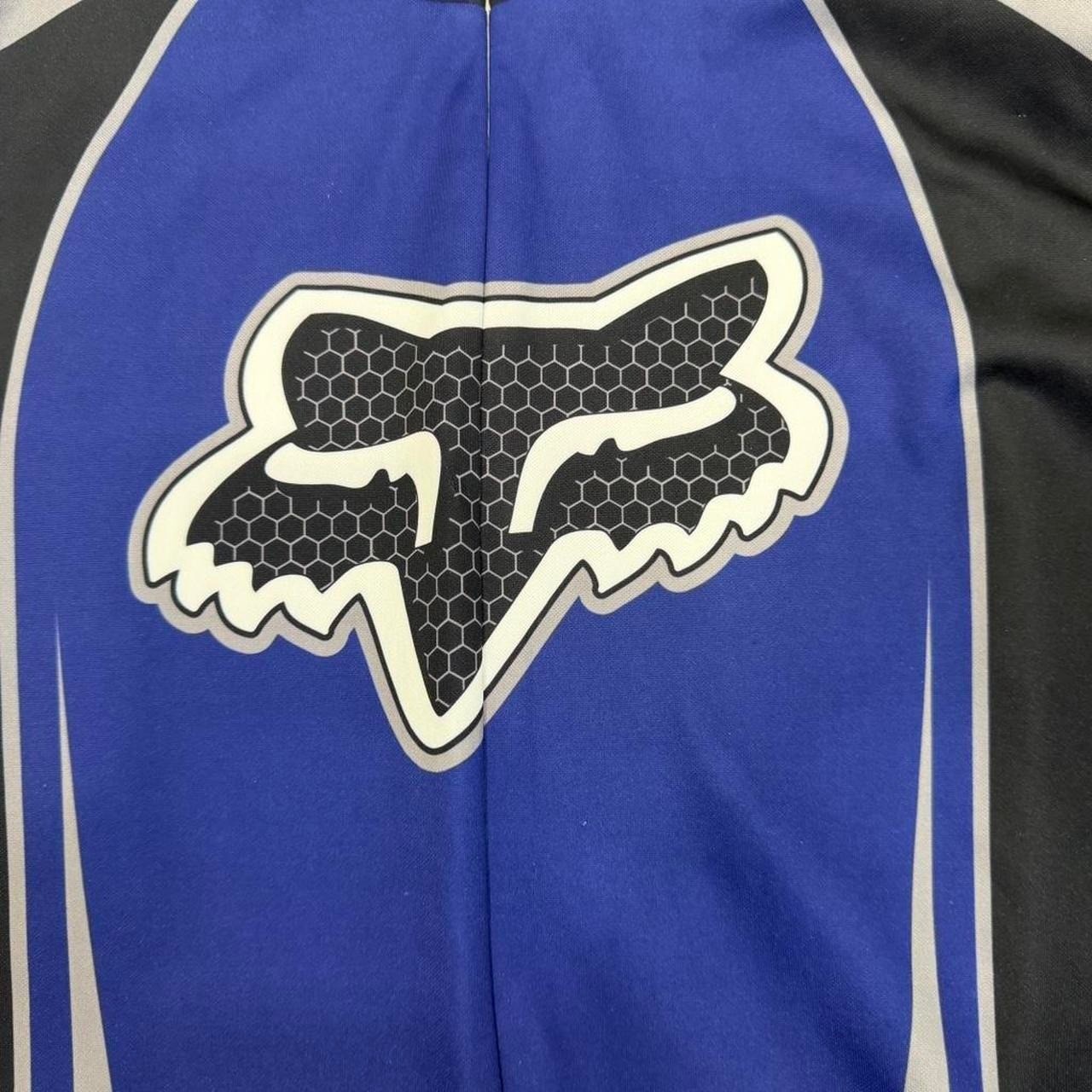 Fox Racing blue, black, and gray motocross cycling Jersey zip up gallery
