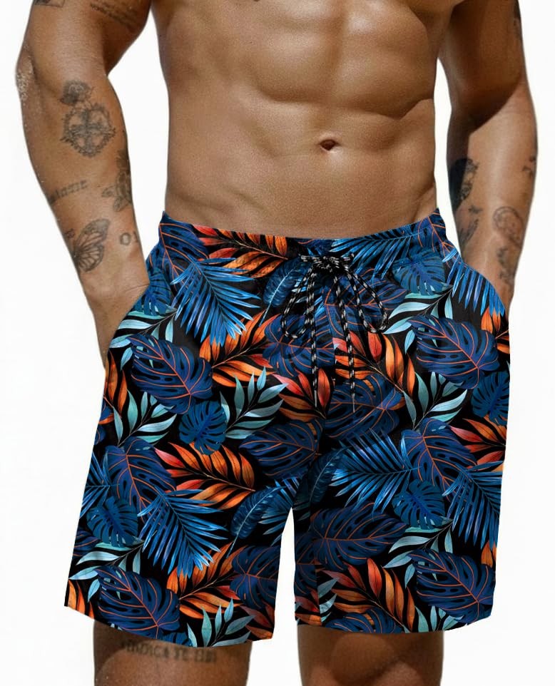 Mens Swim Trunks 7 inch Board Shorts Bathing Suit with Mesh Liner Swim Shorts...