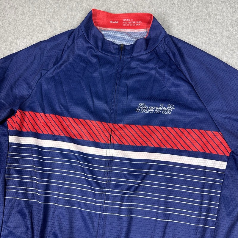 Runhit Cycling Jersey Full Zip Shirt Men's 3XL Blue Breathable Bottle Holder gallery