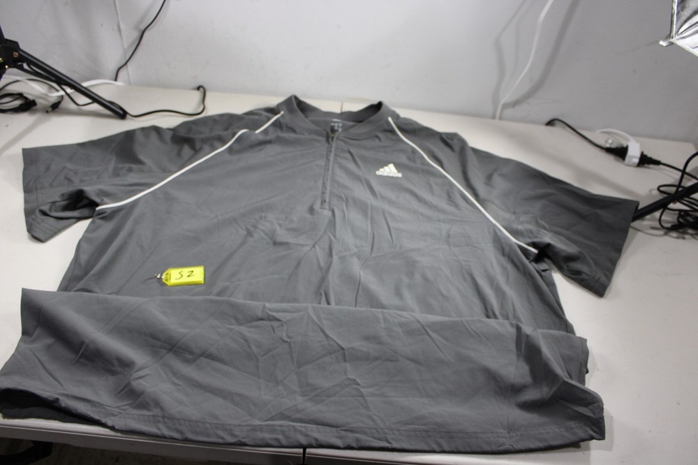 Adidas Pullover Mens 2XL Navy Half Zip Golf Wind Short Sleeve Raglan Piping