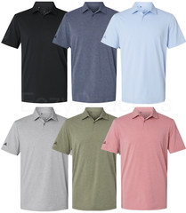 ADIDAS GOLF Men’s S-XL 2XL 3XL 4XL Heathered Blend Polo, Collared Sports Shirt