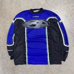 Vintage 90s Answer Motocross Jersey Racing Supercross Blue Black Mens Large