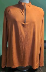 REI CO-OP: Orange, 1/4 Zip, Long Sleeve, Zip Pkt Performance Shirt, Size L Tall