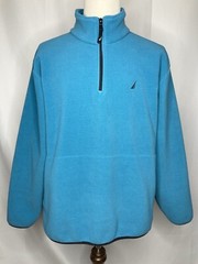 Nautica Sweatshirt Mens XL 1/4 Zip Pullover Fleece Blue Outdoors Warm Hiking Ski