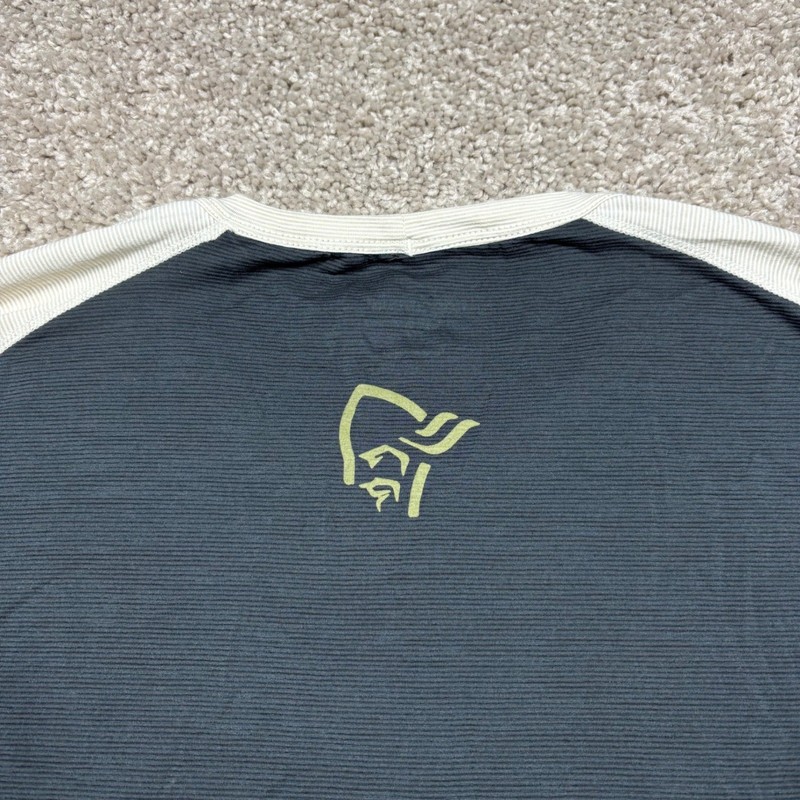 Norrona Fjora Wool T-Shirt Mens Medium Olive Drab Caviar MTB Hiking Tee 2224-21 gallery