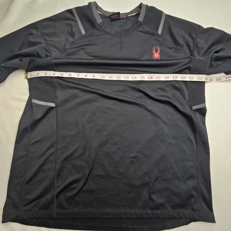 Spyder Active Shirt Mens Medium Black Long Sleeve Pullover Proweb 4 Way Stretch gallery