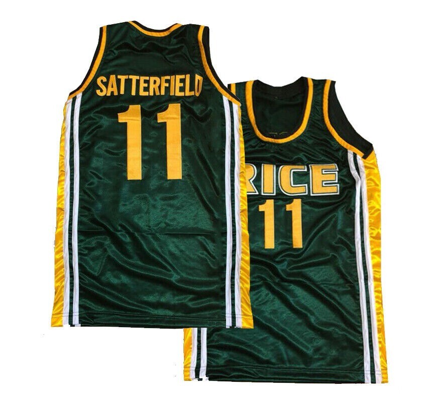 Throwback Kenny #11 High School Basketball Rice Jersey Embroidered Green gallery