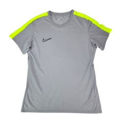 Nike Academy 23 Football Top Men’s UK Size M Grey Volt Yellow T-Shirt Dri-Fit