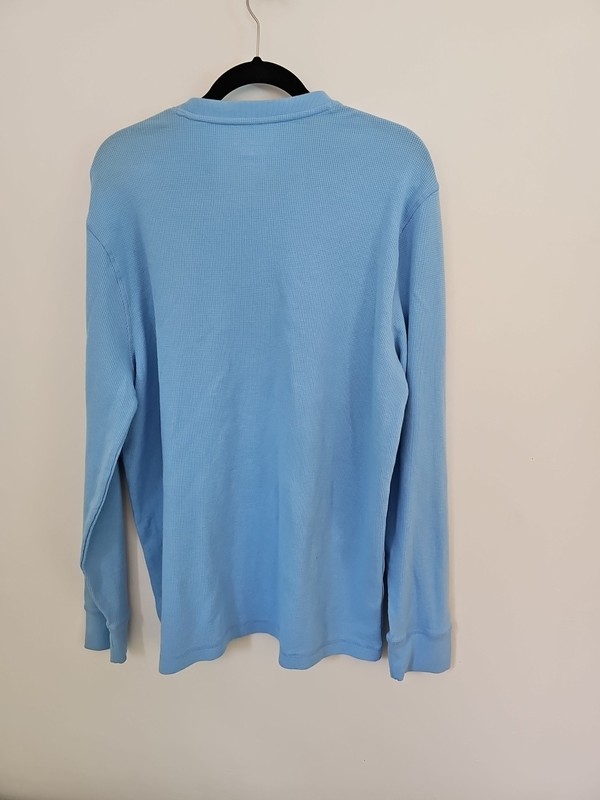 Saddlebred Comfort Flex Men's Large Blue Thermal Shirt Crew Neck Long Sleeve gallery