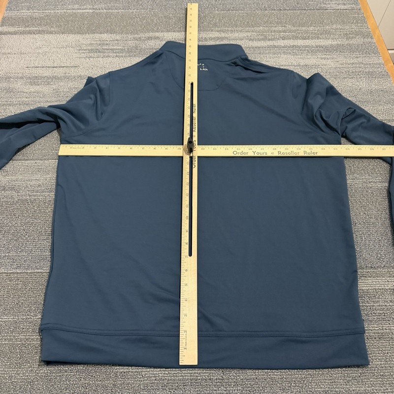 Peter Millar Pullover Large Blue Perth Performance Crown Sport Quarter Zip Golf gallery
