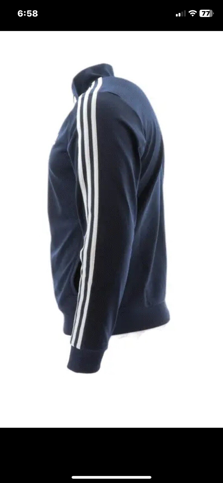 NWT MEN'S ADIDAS H46100 3- STRIPE TRACK NAVY/WHITE FULL ZIPPER JACKET 4XL gallery