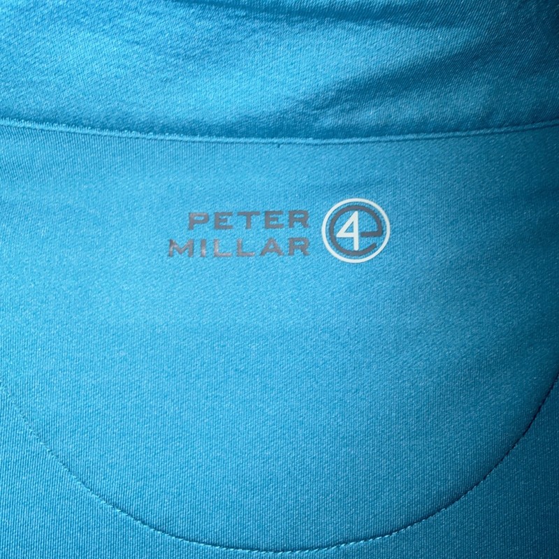 Peter Millar Pullover Mens M Turquoise 1/4 Zip Pullover Mock Neck Golf Wicking gallery