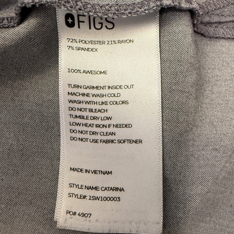 FIGS Catarina Technical Collection Scrub Top Men's 5XL Grey V-Neck Pocket gallery