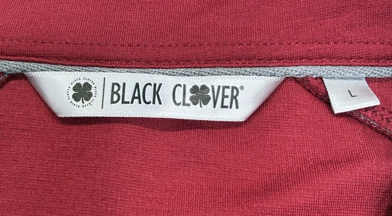 Black Clover Men’s Red 1/4 Zip Golf Pullover Size Large Lightweight Live Lucky gallery