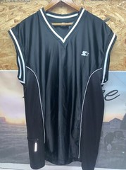 Starter Sports Black Top Shirt Mesh Sides Side Zipper Size Large