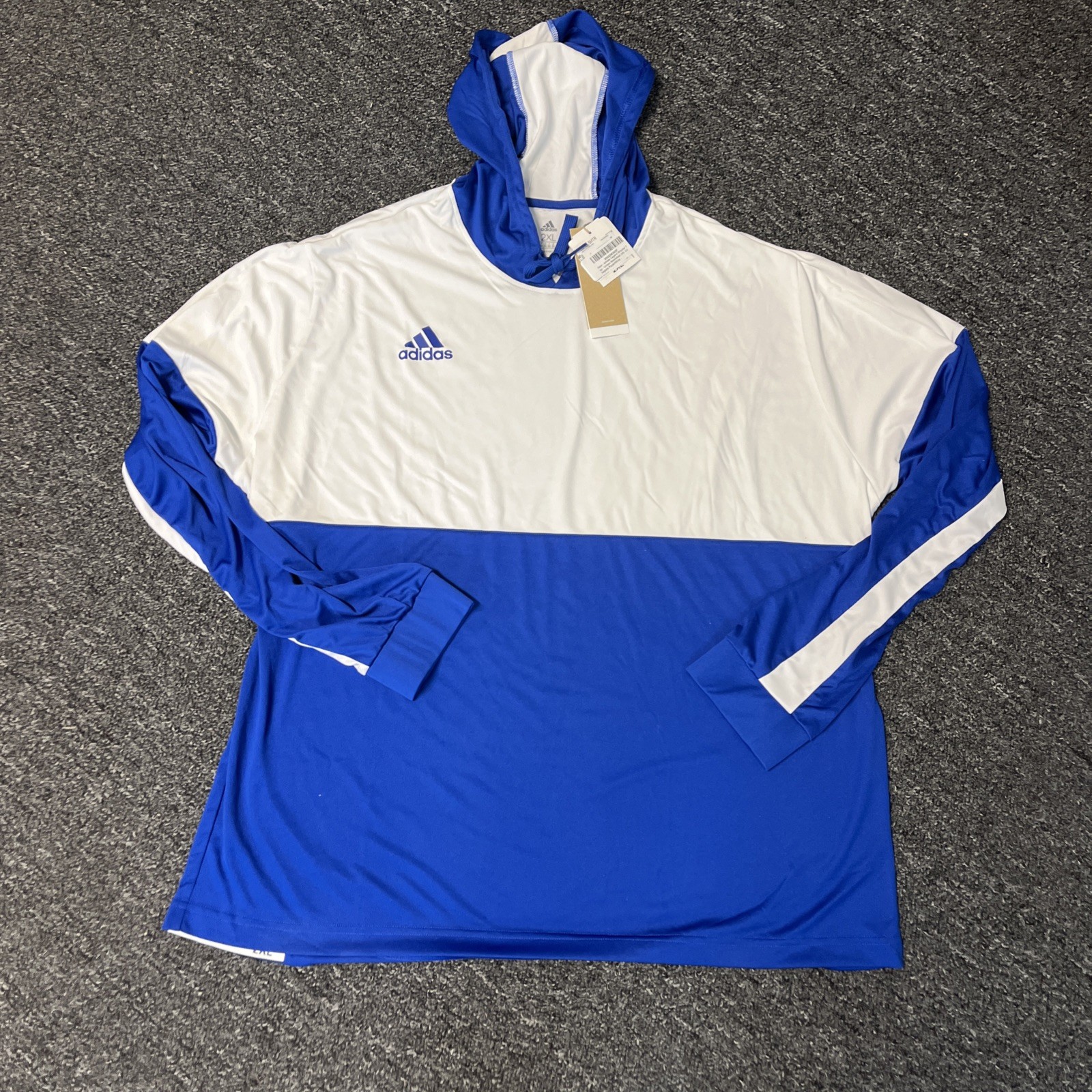 ADIDAS Mens Hoodie Shirt - Thin XL Blue White NEW NWT Legend Shooter Basketball gallery