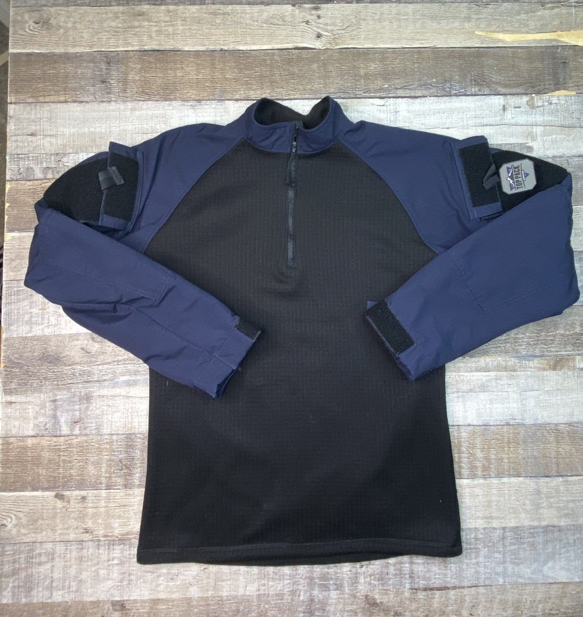 Tru-Spec Combat Shirt Mens M 1/4 Zip Military Tactical Grid Waffle Fleece Blue gallery